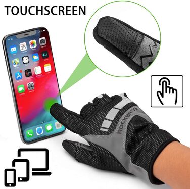 Велосипедні рукавички ROCKBROS для чоловіків та жінок, зимові рукавички з флісу, сенсорні та світловідбиваючі, для шосе, трекінгу, бігу та активного відпочинку