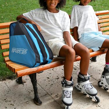 Сумка для ковзанів Baoblaze з регульованим плечовим ременем, дихаюча сумка для зберігання ковзанів, роликів, квадів (блакитна)