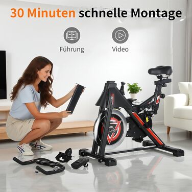 Велотренажер для дому з LCD-дисплеєм, підставкою та тримачем для пляшки. Тиха велотренажерна машина для дому, витримує до 150 кг. Спінінг-байк для занять вдома