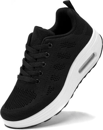 Жіночі бігові кросівки AHICO: легкі, дихаючі, для бігу та прогулянок, сітка, чорно-білі (37 EU)