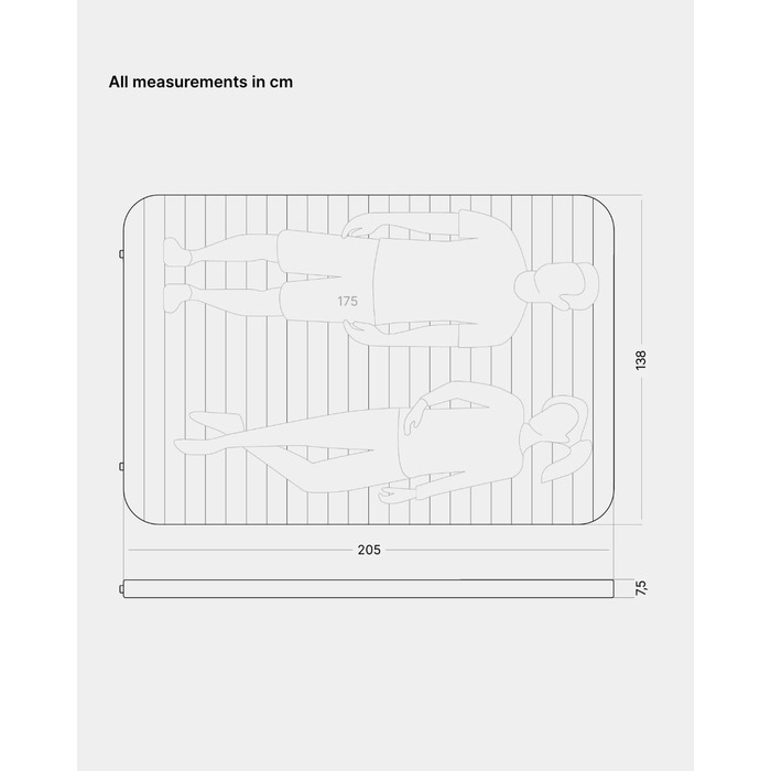 Надувний килимок Qeedo Cloudmat Premium - для кемпінгу, подорожей та гостей (Dark Navy, Double XL)