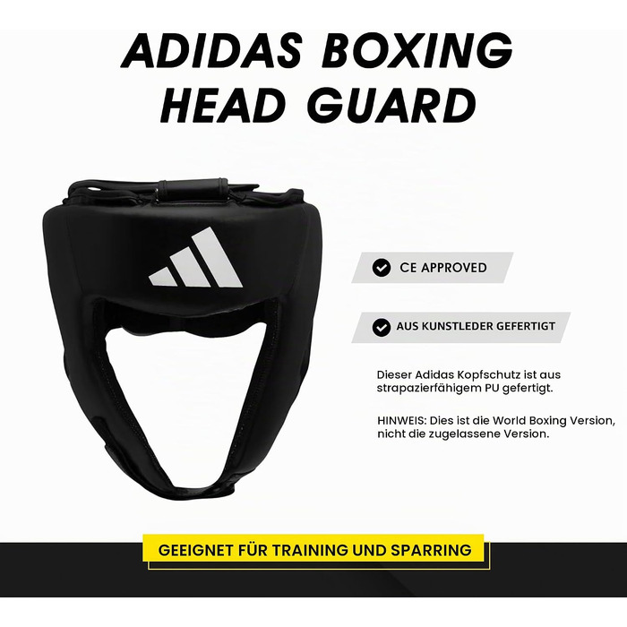 Захисний шолом для боксу та єдиноборств Adidas Hybrid 50, чорний — модель для початківців