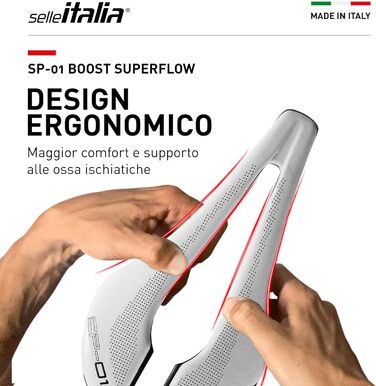 Сідло для велосипеда Selle Italia SP-01 Boost Superflow, біле, унісекс, універсальний розмір