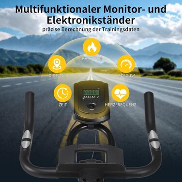 Велотренажер для дому з LCD-дисплеєм, підставкою та тримачем для пляшки. Тиха велотренажерна машина для дому, витримує до 150 кг. Спінінг-байк для занять вдома