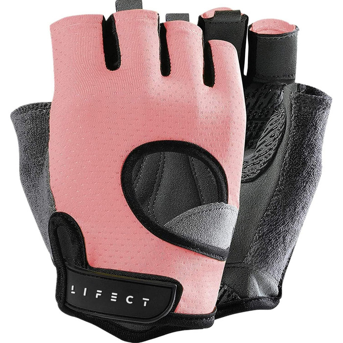 Фітнес рукавички LIFECT для чоловіків та жінок, тренувальні рукавички для залу, безпальцеві рукавички для силових тренувань, рожеві, розмір M