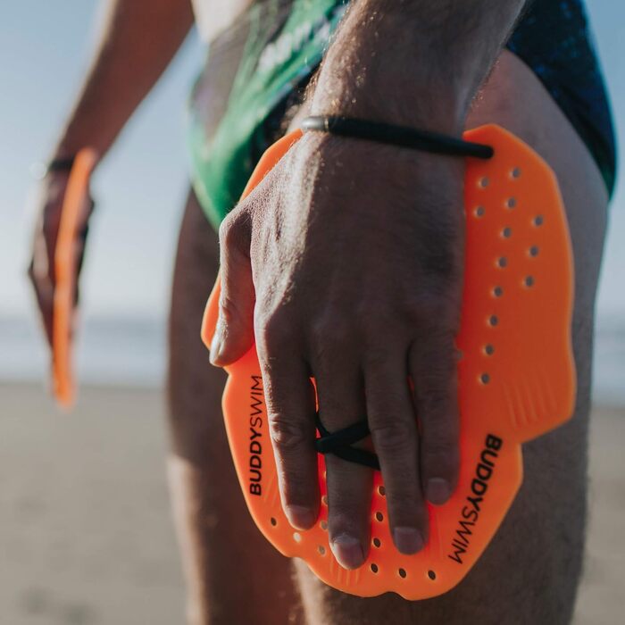 Лопатки для плавання Buddyswim M, помаранчеві, тренувальні