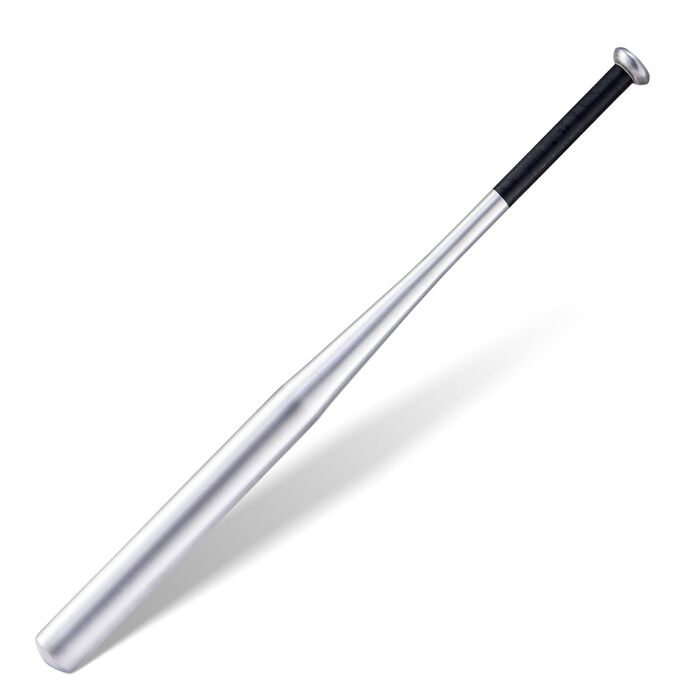 Бейсбольна бита сталева – 82 см, з неслизькою ручкою для спорту, відпочинку та безпеки, міцна та довговічна для дорослих та підлітків (алюміній 405 г, срібна)