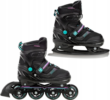 Ролики-коньки 2в1 RAVEN Drill Mint/Pink, розмір 34-37