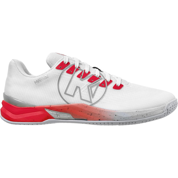 Жіночі кросівки Kempa Attack Pro 2.0 – легкі та дихаючі для занять спортом, бігу та відпочинку. Біло-червоні, розмір 36 EU