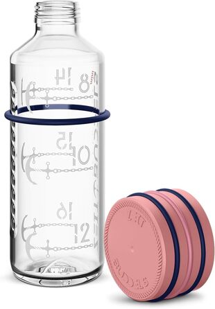 Мотивуюча пляшка для води NAVIGATOR 600 мл, з таймерами, BPA free, підходить для газованої води, не б'ється, не протікає, колір рожевий