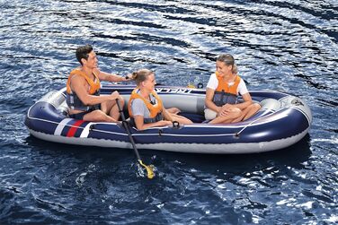 Надувний човен Bestway Hydro-Force TRECK X3, 307×126×39 см, для 3 дорослих та 1 дитини, комплект з веслами та насосом