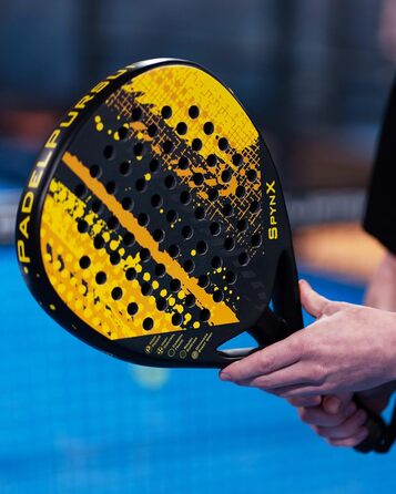 Плекачка для падел-тенісу PadelPursuit SpynX з 100% карбону, спеціальне покриття для кращого обертання, ракетка для чоловіків та жінок - 360г, легка та довговічна, чохол у подарунок