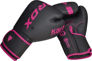 Дитячі боксерські рукавички RDX KARA 6oz, рожеві, шкіра Maya Hide, для муай-тай, кікбоксингу, MMA та тренувань на мішку