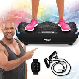 Платформа для фітнесу Miweba Sports 4D Wave MV300, 800 Вт, Bluetooth, браслет-пульт, тренувальні стрічки, для схуднення, спалювання жиру, домашній тренажер, 3 роки гарантії, чорна