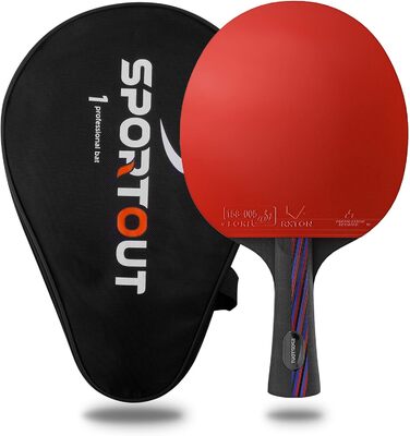 Професійна ракетка для настільного тенісу Sportout ITTF з чохлом для гри в приміщенні та на вулиці