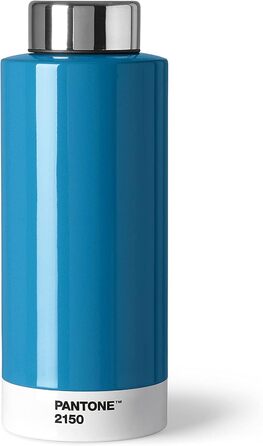 Термос пляшка PANTONE 500 мл, подвійні стінки, нержавіюча сталь, синя, термофункція, герметична