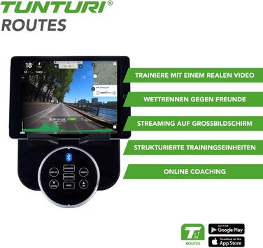 Велотренажер Tunturi FitCycle 70i/50i з LCD-дисплеєм, 32 рівнями навантаження, додатками Zwift та Tunturi Routes, сенсором пульсу, для дому, до 150 кг