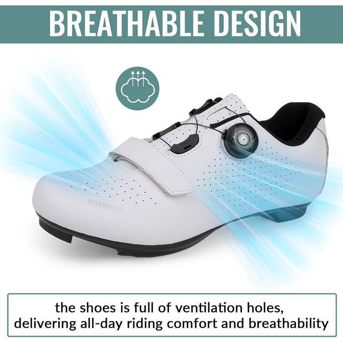 Велосипедні шкарпетки FANSU для чоловіків та жінок, велотуфлі з Delta-кріпленнями, сумісні з педалями Look SPD-SL Delta Lock та Peloton (45 EU, Білий)