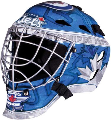 Міні-хокейна маска воротаря Franklin Sports NHL Winnipeg Jets, колекційна, з чохлом, офіційна ліцензія, сувенір