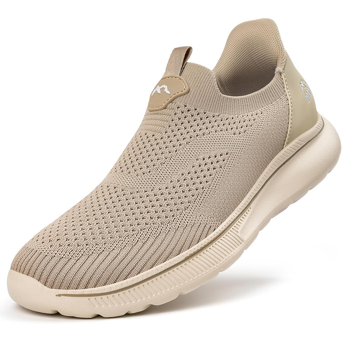 Чоловічі кросівки без шнурків Slip-on, сітка, дихаючі, легкі, для бігу та спорту, зручні, Outdoor, джогінгові (46 EU, 1645 Khaki)