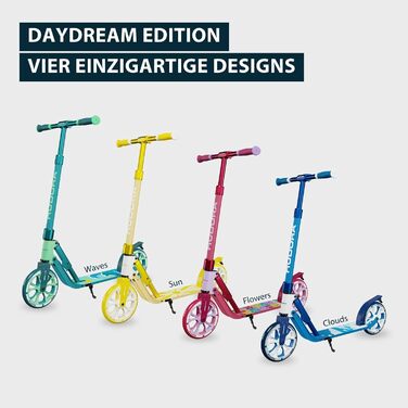 Самокат HUDORA BigWheel 205 Advanced Daydream - до 100 кг, регульована висота, складаний, для дітей, підлітків та дорослих