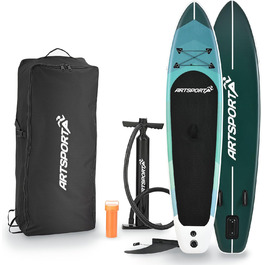Надувна SUP дошка ArtSport 320 см, комплект: весло, насос, ремінець, сумка, аксесуари, до 150 кг
