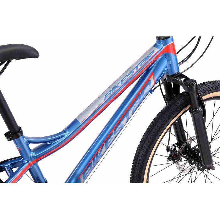 Гірський велосипед BIKESTAR алюмінієвий 24 дюйми для дітей 9-14 років, 21-швидкісна Shimano, дискові гальма, амортизаційна вилка