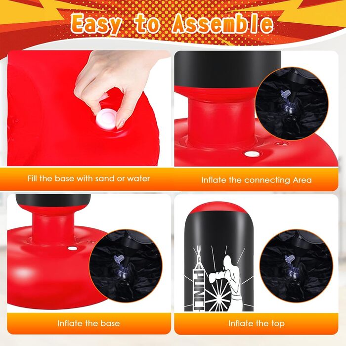 Груша боксерська дитяча Ninonly 160 см з рукавичками та насосом - стійка для боксу в приміщенні та на вулиці для хлопчиків та дівчаток