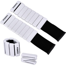 Ваги для зап'ястя PowrX для чоловіків: високоякісний силікон, нержавіюча сталь, зручні, легкі у чищенні, антибактеріальні, для фітнесу, тренувань, подорожей - Білий