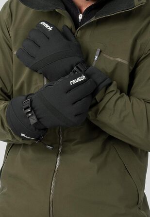 Чоловічі зимові рукавички Reusch GORE-TEX, водонепроникні, дихаючі, теплі, для гірських лиж, чорні-білі, розмір L