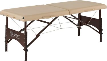 Масажний стіл Master Massage Argo 71 см, складаний, портативний, з ніжками з горіхового дерева, для терапії та краси, у комплекті з сумкою