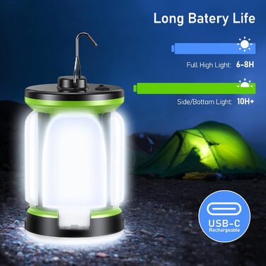LED кемпінговий ліхтар Blukar 2000 люмен – 7 режимів, 60 LED, USB, перезаряджається, 10+ годин роботи, ліхтар для намету, аварійне освітлення для кемпінгу, походів, відключень електроенергії