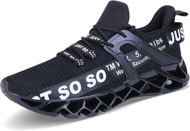 Чоловічі кросівки для бігу Wonesion: дихаючі, з антиковзкою підошвою, спортивні, чорно-білі, 44 EU