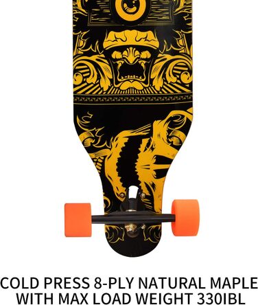 Скейтборд PINESKY Longboard 41 дюйм 8 шарів клена, комплект для круїзингу, карвінгу, фрістайлу та спуску з інструментом T-Tool