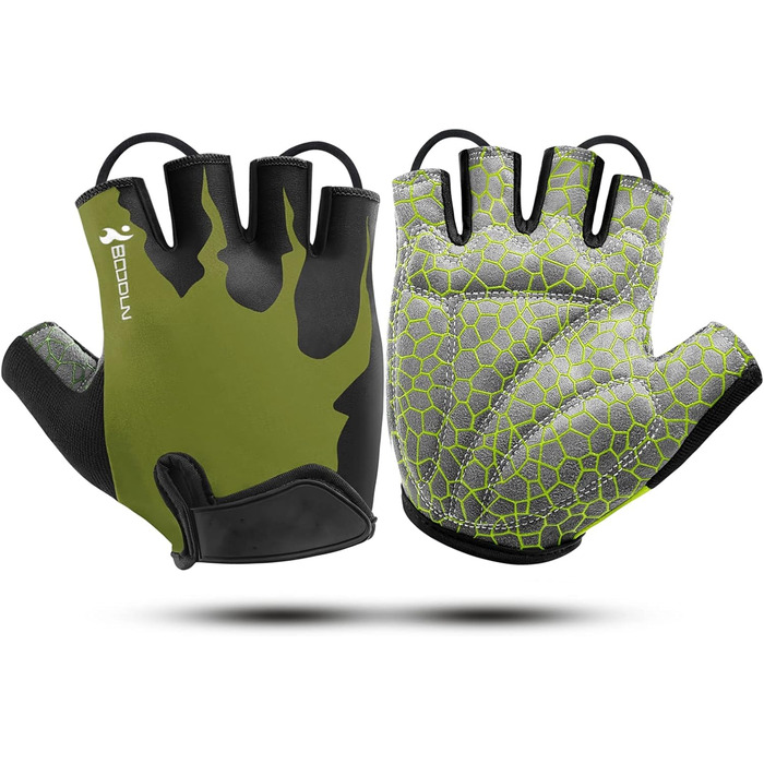 Рукавички для велосипеда чоловічі літні напівпальцеві MTB, рукавички для гірського велосипеда/шосе, рукавички для велосипеда для чоловіків та жінок, дихаючі, з антиковзаючим покриттям та амортизацією, білі (XL, Оливковий)