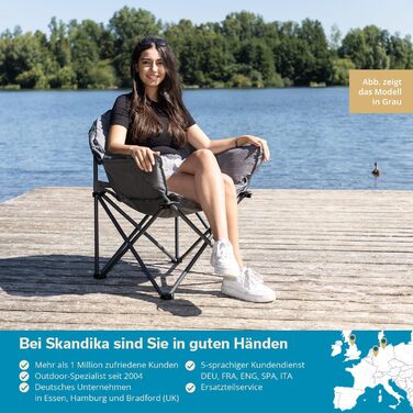 Крісло для кемпінгу Skandika Moonchair XL/Mala: зручне складане крісло з мішком для перенесення | Міцний сталевий каркас | Для дому та відпочинку на природі (Garten, Balkon, Reisen)