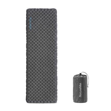 Каремат Naturehike 3.5R для кемпінгу, самонадувний, зимовий (-6°C), чорний, прямокутний (L)
