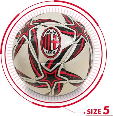 Футбольний м'яч Mondo Toys AC Milan, офіційний, розмір 5, 400 г, зшитий