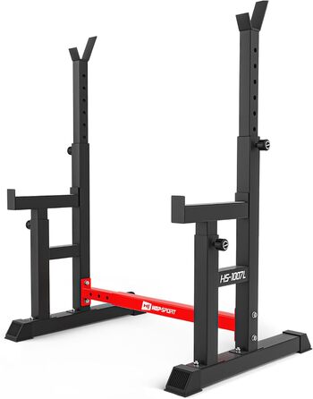 Регульована стійка для штанги Hop-Sport HS-1007L, скват-рак для присідань, вантажопідйомність до 400 кг, посилена конструкція