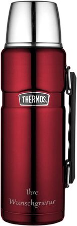 Термос ізольований Thermos King 1,2 л червоний з гравіюванням на замовлення