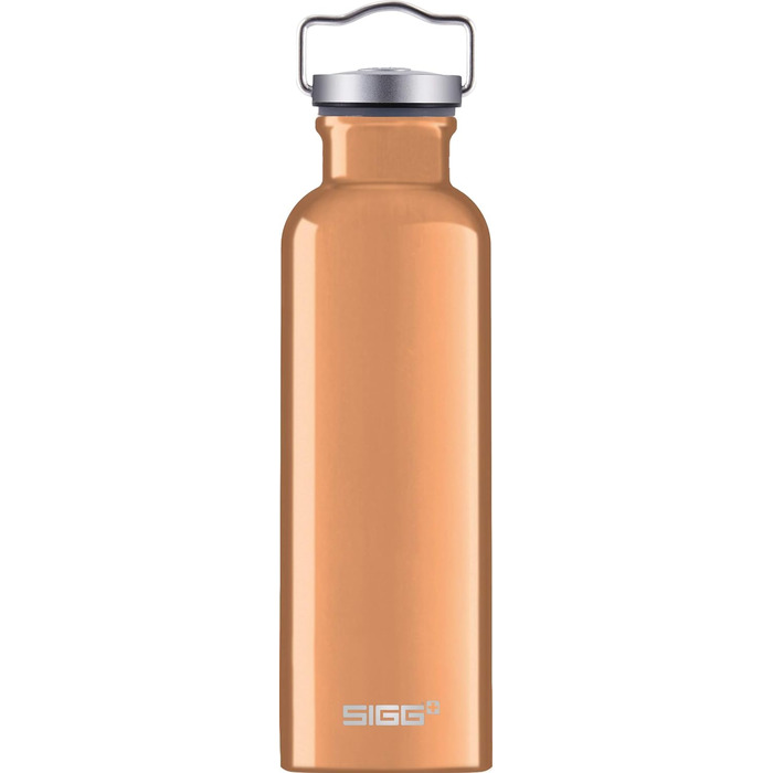 SIGG Алюмінієва пляшка для напоїв 0,75 л, оригінал, сертифікована кліматично нейтральна, підходить для газованих напоїв, не протікає, легка, BPA-free, мідна