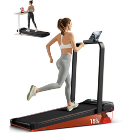 Біговий тренажер CURSOR 4-в-1: складаний, з нахилом 15%, Walking Pad з регулюванням нахилу та трійною амортизацією, дистанційне керування, максимальне навантаження 136 кг