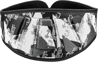 Пояс для важкої атлетики C.P. Sports – фітнес-пояс для бодібілдингу, силових тренувань, важкої атлетики. Міцний нейлоновий пояс для жінок та чоловіків, професійний, ультралегкий, розмір M (87-97 см), колір камуфляжний білий