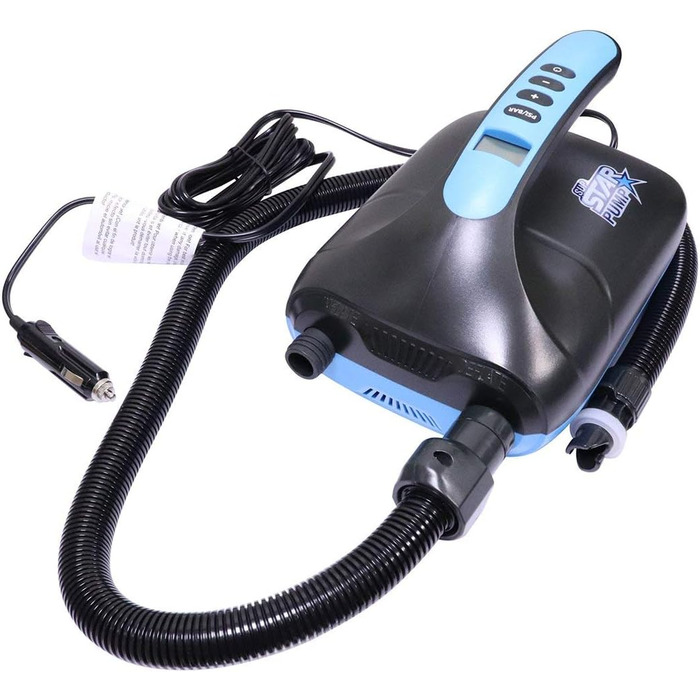 Електрична SUP-насос SkinStar з 5 адаптерами для SUP-дошки, човна, матрацу | 12V DC, 20 PSI
