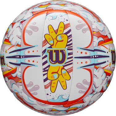 Волейбольний м'яч WILSON Graffiti, офіційний розмір, для вулиці, біло-оранжевий