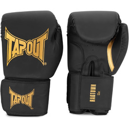 Боксерські рукавички Tapout RAGTOWN із штучної шкіри, чорні/золоті, 18 унцій