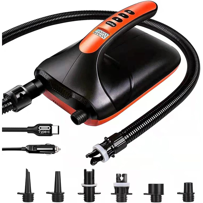 Електричний насос Ruitx для SUP дошки, човни, 20PSI, 12V DC, автоматичне надування, для надувних водних видів спорту