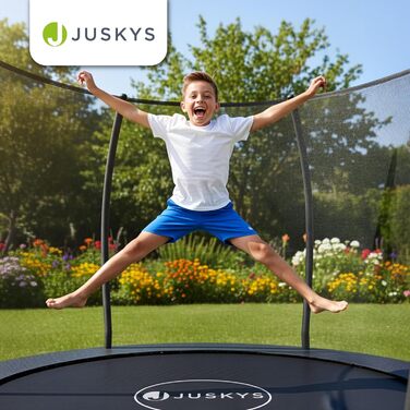 Трамплін Juskys SkyBounce Ø 228/305/366 см - Outdoor з сіткою, драбиною та пружинами PowerSpring