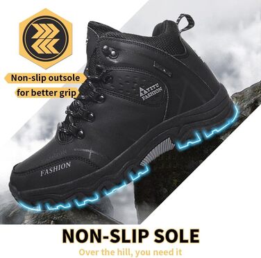 Чоловічі трекінгові черевики Littleplum: зручні, дихаючі, з теплою підкладкою, антиковзаючі, високі, спортивні, чорні, 40 EU