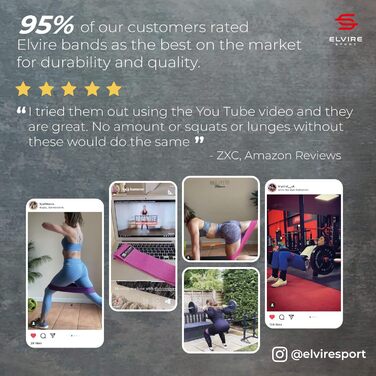 Фітнес-гумки ELVIRE SPORT (3 шт.) - тренувальні гумки для стегон, сідниць та ніг | Гумки для йоги, пілатесу, кросфіту | Для чоловіків та жінок, червоний та вугільний колір
